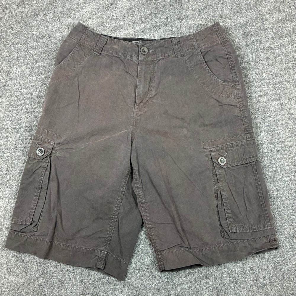 Arizona Jean Co Mens Cargo Shorts Size W32 Dark Brown Cotton Casual Pockets